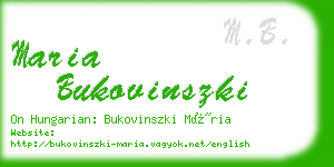 maria bukovinszki business card